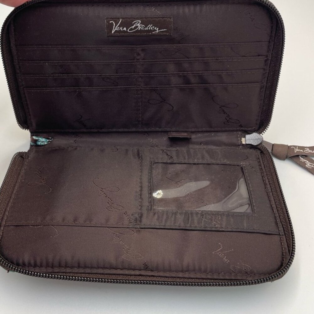Vera Bradley Java Blue Travel Organizer Wallet Quilted Paisley Floral Zip Around - Picture 3 of 3